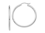 FJC Finejewelers 10 kt White Gold Hoops Polished 2mm Lightweight Tube Hoop Earrings 35 mm x 35.89 mm