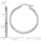 FJC Finejewelers 10 kt White Gold Hoops Polished 2mm Lightweight Tube Hoop Earrings 30 mm x 35 mm