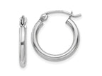 FJC Finejewelers 10 kt White Gold Hoops Polished 2mm Lightweight Tube Hoop Earrings 15 mm x 15.67 mm