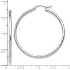 FJC Finejewelers 10 kt White Gold Hoops Polished 2mm Lightweight Hoop Earrings 40 mm x 39.61 mm