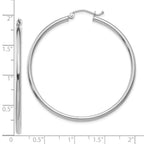 FJC Finejewelers 10 kt White Gold Hoops Polished 2mm Lightweight Tube Hoop Earrings 45 mm x 45.37 mm