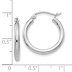 FJC Finejewelers 10 kt White Gold Hoops Polished 2.5mm Lightweight Tube Hoop Earrings 20 mm x 20.63 mm