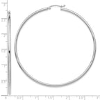 FJC Finejewelers 10 kt White Gold Hoops Polished 2.5mm Lightweight Tube Hoop Earrings 65 mm x 66.78 mm