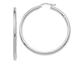 FJC Finejewelers 10 kt White Gold Hoops Polished 2.5mm Lightweight Tube Hoop Earrings 45 mm x 45.77 mm