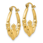 FJC Finejewelers 10 kt Yellow Gold Polished Claddagh Hoop Earrings 12 mm x 3 mm