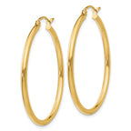 FJC Finejewelers 10 kt Yellow Gold Polished 2mm Lightweight Tube Hoop Earrings 35 mm x 36 mm