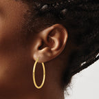 FJC Finejewelers 10 kt Yellow Gold Polished 2mm Lightweight Tube Hoop Earrings 35 mm x 36 mm