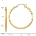 FJC Finejewelers 10 kt Yellow Gold Polished 2mm Lightweight Tube Hoop Earrings 35 mm x 36 mm