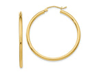 FJC Finejewelers 10 kt Yellow Gold Polished 2mm Lightweight Tube Hoop Earrings 35 mm x 36 mm