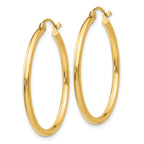 FJC Finejewelers 10 kt Yellow Gold Polished 2mm Lightweight Tube Hoop Earrings 30 mm x 31 mm