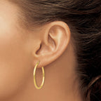 FJC Finejewelers 10 kt Yellow Gold Polished 2mm Lightweight Tube Hoop Earrings 30 mm x 31 mm
