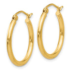 FJC Finejewelers 10 kt Yellow Gold Polished 2mm Lightweight Tube Hoop Earrings 20 mm x 20 mm