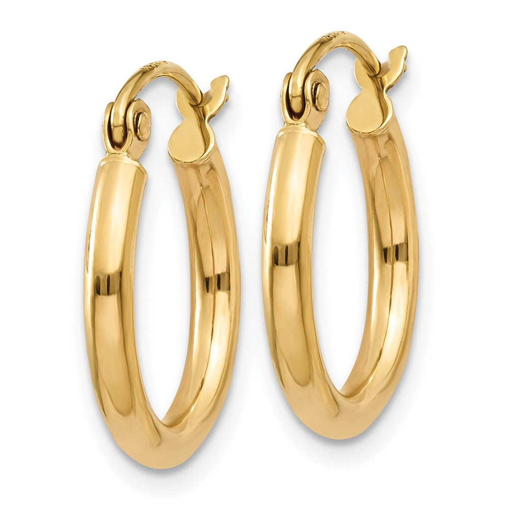 FJC Finejewelers 10 kt Yellow Gold Polished 2mm Lightweight Tube Hoop Earrings 15 mm x 15 mm