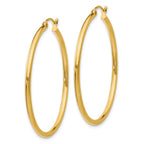 FJC Finejewelers 10 kt Yellow Gold Polished 2mm Lightweight Tube Hoop Earrings 40 mm x 39 mm
