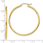 FJC Finejewelers 10 kt Yellow Gold Polished 2mm Lightweight Tube Hoop Earrings 40 mm x 39 mm