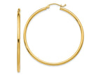 FJC Finejewelers 10 kt Yellow Gold Polished 2mm Lightweight Tube Hoop Earrings 45 mm x 45 mm