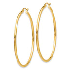 FJC Finejewelers 10 kt Yellow Gold Polished 2mm Lightweight Tube Hoop Earrings 50 mm x 51 mm
