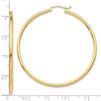 FJC Finejewelers 10 kt Yellow Gold Polished 2mm Lightweight Tube Hoop Earrings 50 mm x 51 mm