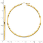 FJC Finejewelers 10 kt Yellow Gold Polished 2mm Lightweight Tube Hoop Earrings 55 mm x 55 mm