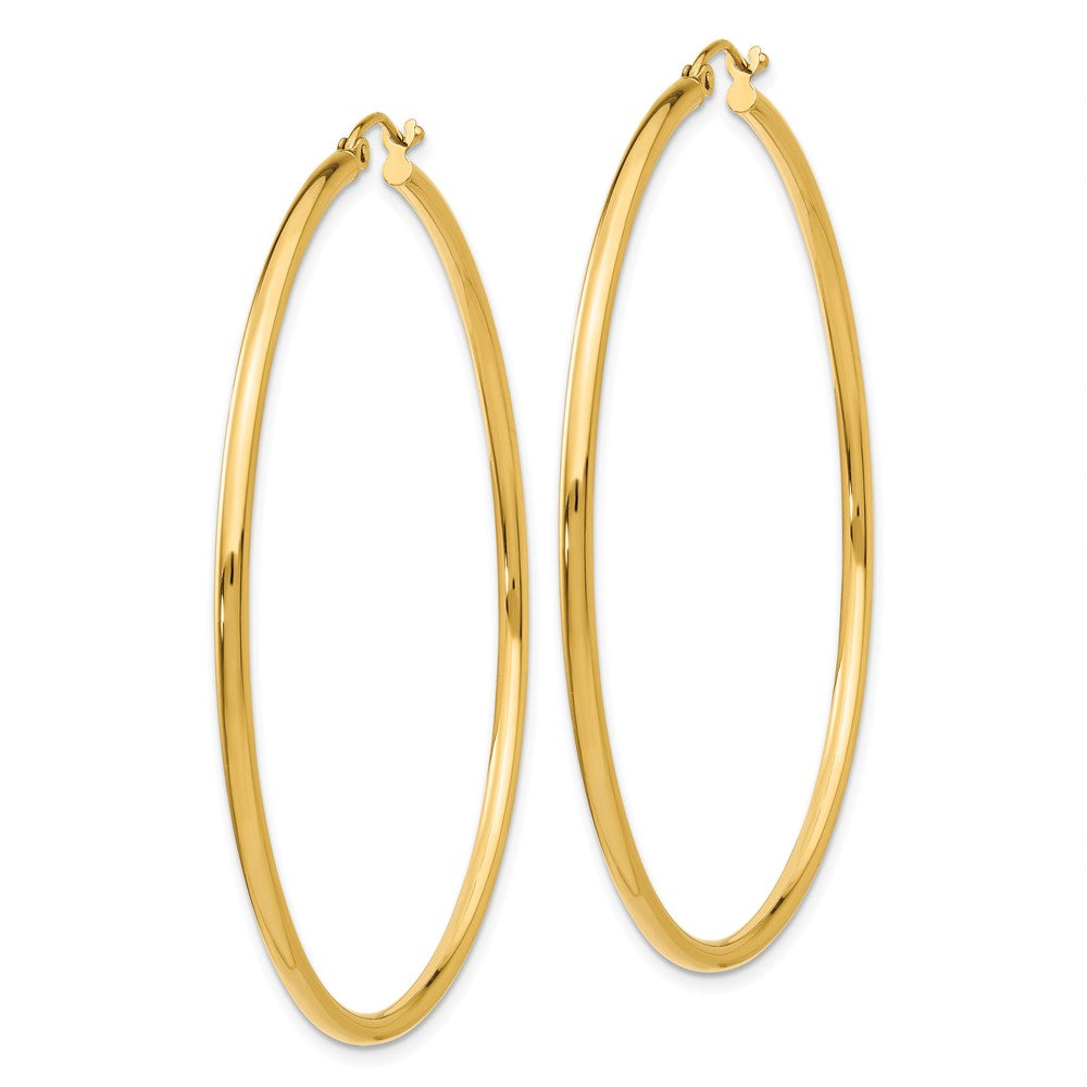 FJC Finejewelers 10 kt Yellow Gold Polished 2mm Lightweight Tube Hoop Earrings 55 mm x 55 mm