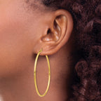 FJC Finejewelers 10 kt Yellow Gold Polished 2mm Lightweight Tube Hoop Earrings 55 mm x 55 mm