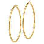 FJC Finejewelers 10 kt Yellow Gold Polished 2mm Lightweight Tube Hoop Earrings 60 mm x 60 mm