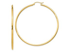 FJC Finejewelers 10 kt Yellow Gold Polished 2mm Lightweight Tube Hoop Earrings 60 mm x 60 mm