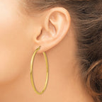 FJC Finejewelers 10 kt Yellow Gold Polished 2.5mm Lightweight Tube Hoop Earrings 55 mm x 55 mm