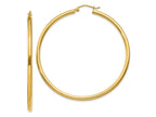 FJC Finejewelers 10 kt Yellow Gold Polished 2.5mm Lightweight Tube Hoop Earrings 55 mm x 55 mm