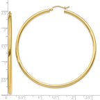 FJC Finejewelers 10 kt Yellow Gold Polished 2.5mm Lightweight Tube Hoop Earrings 60 mm x 60 mm
