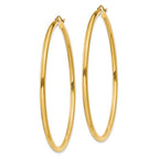 FJC Finejewelers 10 kt Yellow Gold Polished 2.5mm Lightweight Tube Hoop Earrings 60 mm x 60 mm
