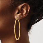 FJC Finejewelers 10 kt Yellow Gold Polished 2.5mm Lightweight Tube Hoop Earrings 60 mm x 60 mm
