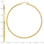 FJC Finejewelers 10 kt Yellow Gold Polished 2.5mm Lightweight Tube Hoop Earrings 65 mm x 66 mm
