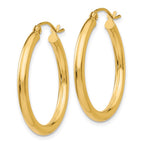 FJC Finejewelers 10 kt Yellow Gold Polished 2.5mm Lightweight Tube Hoop Earrings 25 mm x 25 mm
