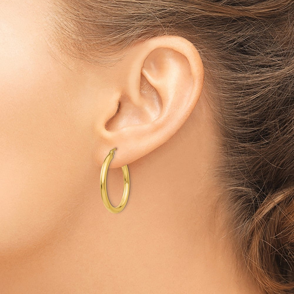 FJC Finejewelers 10 kt Yellow Gold Polished 2.5mm Lightweight Tube Hoop Earrings 25 mm x 25 mm