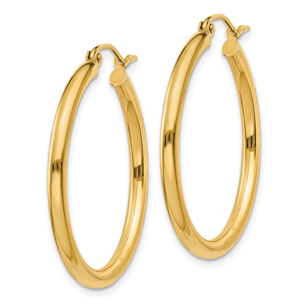 FJC Finejewelers 10 kt Yellow Gold Polished 2.5mm Lightweight Tube Hoop Earrings 30 mm x 30 mm