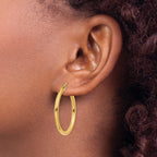 FJC Finejewelers 10 kt Yellow Gold Polished 2.5mm Lightweight Tube Hoop Earrings 30 mm x 30 mm