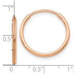 FJC Finejewelers 10 kt Rose Gold Endless Polished Endless Tube Hoop Earrings 20 mm x 20 mm