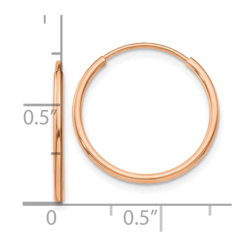 FJC Finejewelers 10 kt Rose Gold Endless Polished Endless Tube Hoop Earrings 17 mm x 17 mm