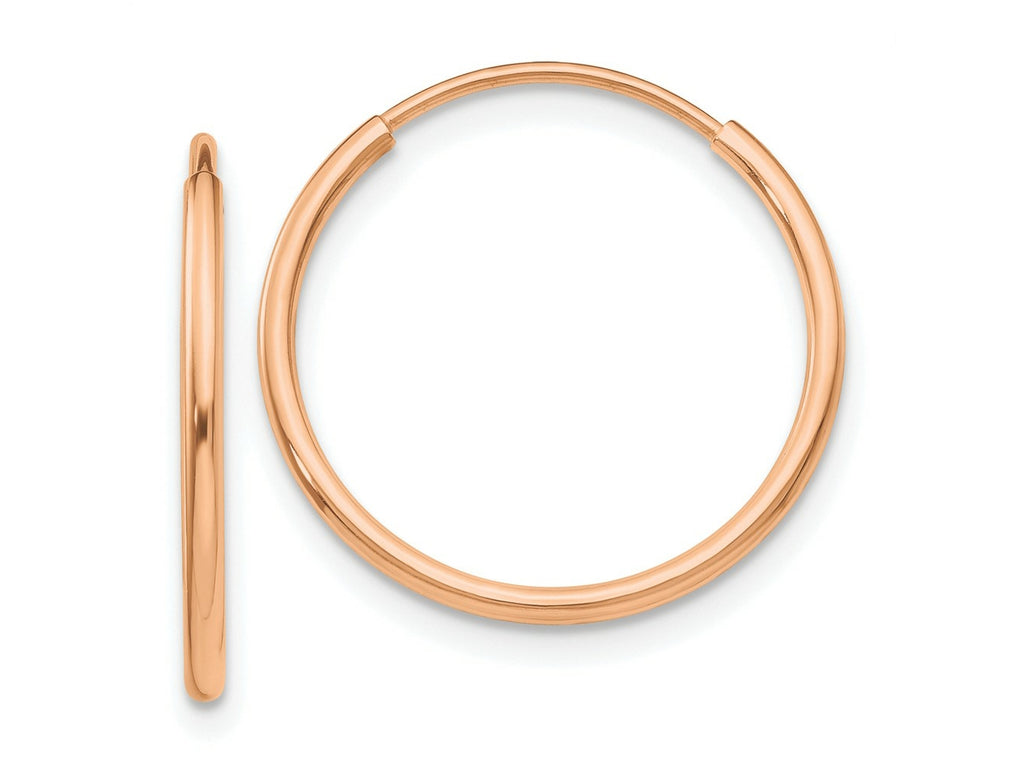 FJC Finejewelers 10 kt Rose Gold Endless Polished Endless Tube Hoop Earrings 17 mm x 17 mm