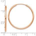 FJC Finejewelers 10 kt Rose Gold Endless Polished Endless Tube Hoop Earrings 30 mm x 30 mm