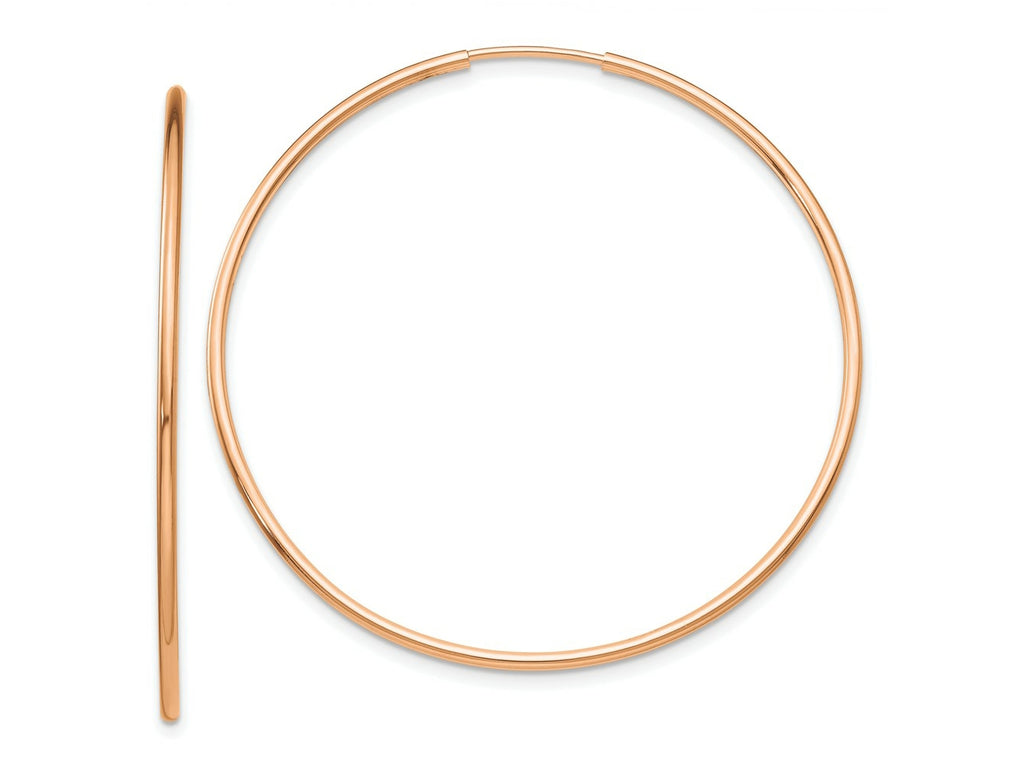 FJC Finejewelers 10 kt Rose Gold Endless Polished Endless Tube Hoop Earrings 42 mm x 42 mm