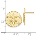FJC Finejewelers 10 kt Yellow Gold Button Large Sanddollar Post Earrings 16 mm x 16 mm