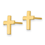 FJC Finejewelers 10 kt Yellow Gold Button Polished Cross Earrings 9 mm x 7 mm