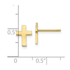 FJC Finejewelers 10 kt Yellow Gold Button Polished Cross Earrings 9 mm x 7 mm