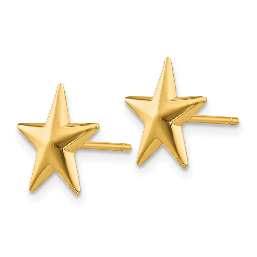 FJC Finejewelers 10 kt Yellow Gold Button Nautical Star Post Earrings 11 mm x 11 mm