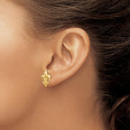 FJC Finejewelers 10 kt Yellow Gold Button Small Fleur-De-Lis Earring 15 mm x 11 mm