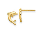 FJC Finejewelers 10 kt Yellow Gold Button Dolphin Post Earrings 9 mm x 7 mm