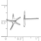 FJC Finejewelers 10 kt White Gold Button Polished Mini Starfish Earrings 14 mm x 12.15 mm