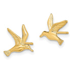 FJC Finejewelers 10 kt Yellow Gold Button Polished Seagull Post Earrings 10 mm x 11 mm
